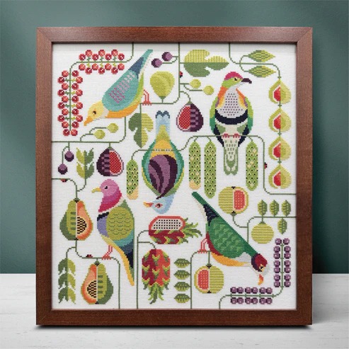 Fruit Dove Frenzy - Cross Stitch Pattern