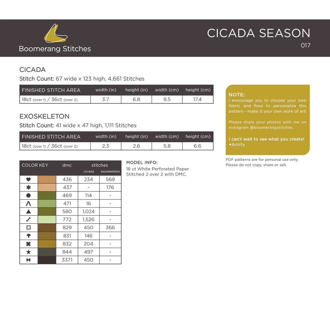 Cicada Season - Cross Stitch Pattern