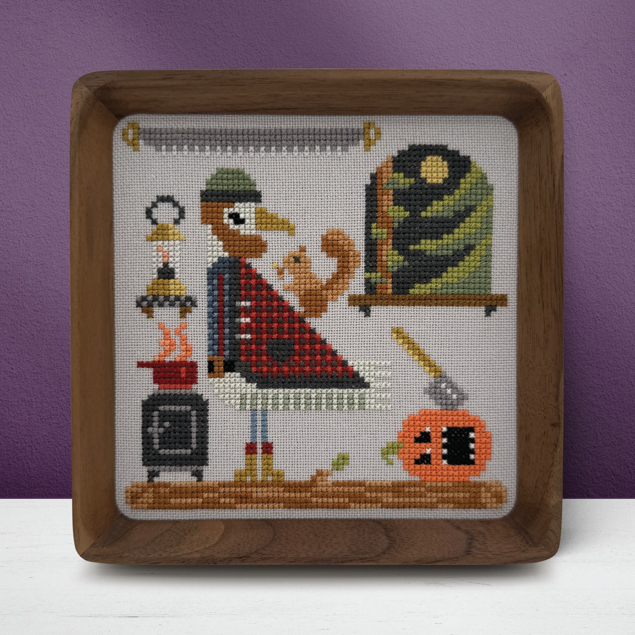 Trick or Tweet: Lloyd - Halloween Cross Stitch Pattern, zoomed in. Select this picture to zoom back out.