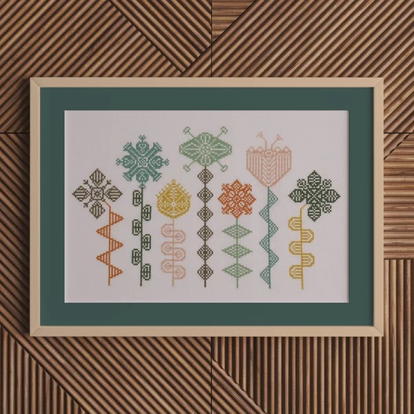 My Flowers - Cross Stitch Pattern, zoomed in. Select this picture to zoom back out.