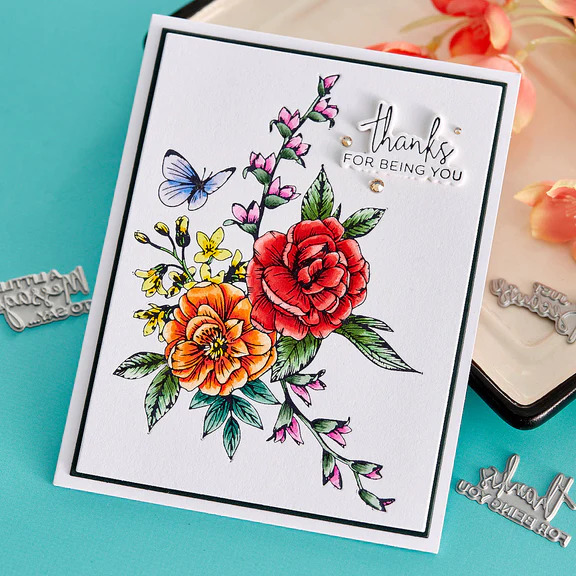 A Little Message Sentiments - Press Plate & Die Set, different perspective #2, zoomed in. Select this picture to zoom back out.