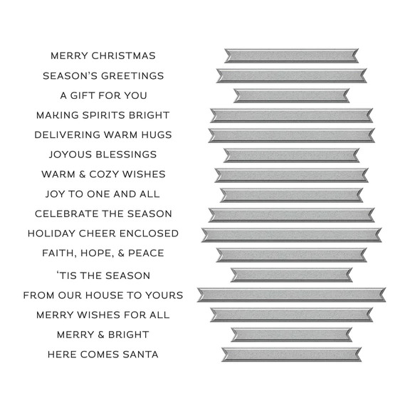Merry & Bright Sentiment Strips - Press Plate & Die Set 
