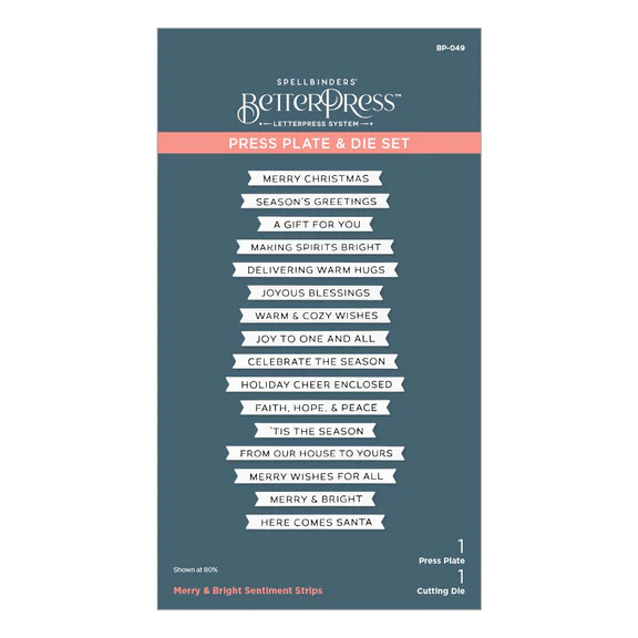 Merry & Bright Sentiment Strips - Press Plate & Die Set 