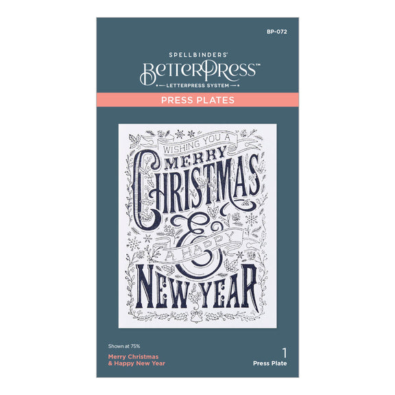 Merry Christmas & Happy New Year - Press Plate Die