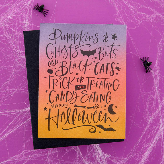 Pumpkins & Ghosts - Halloween Background Press Plates, different perspective #1, zoomed in. Select this picture to zoom back out.