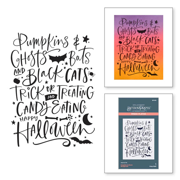 Pumpkins & Ghosts - Halloween Background Press Plates, different perspective #2, zoomed in. Select this picture to zoom back out.