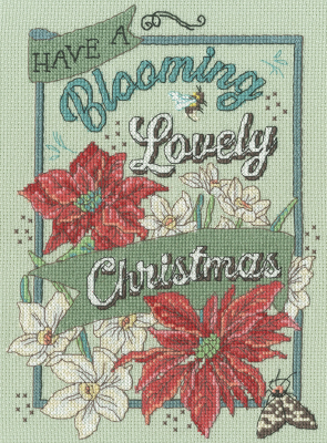 Blooming Lovely Christmas - Christmas Cross Stitch Kit, zoomed in. Select this picture to zoom back out.