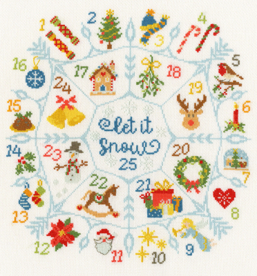 Countdown To Christmas - Christmas Cross Stitch Kit, zoomed in. Select this picture to zoom back out.