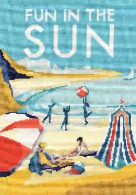 Vintage Seaside - Becky Bettesworth - Cross Stitch Kit, zoomed in. Select this picture to zoom back out.
