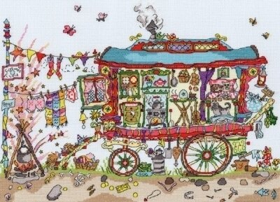 Cut Thru Gypsy Wagon - Cross Stitch Kit