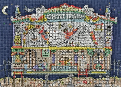 Cut Thru Ghost Train - Halloween Cross Stitch Kit