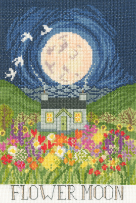 Flower Moon - Full Moons Collection - Cross Stitch Kit
