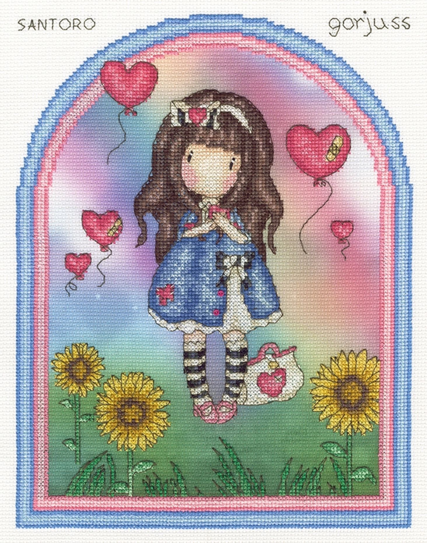 Be Kind To Yourself - Cross Stitch Kit, zoomed in. Select this picture to zoom back out.