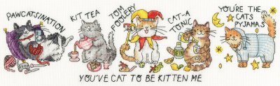You've Cat To Be Kitten Me - Cross Stitch Kit, zoomed in. Select this picture to zoom back out.