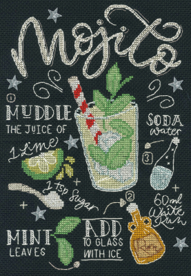 Mojito Chalkboard Recipes - Cross Stitch Kit
