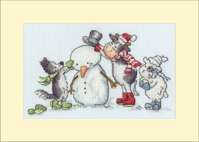 Hat, Scarf & Gloves Christmas Card - Cross Stitch Kit