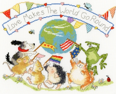 Love Makes the World Go Round - Cross Stitch Kit