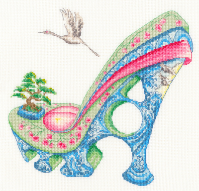 Osaka Spring - Shoe Art - Cross Stitch Kit