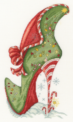 Candy Canes Shoe Art - Christmas Cross Stitch Kit