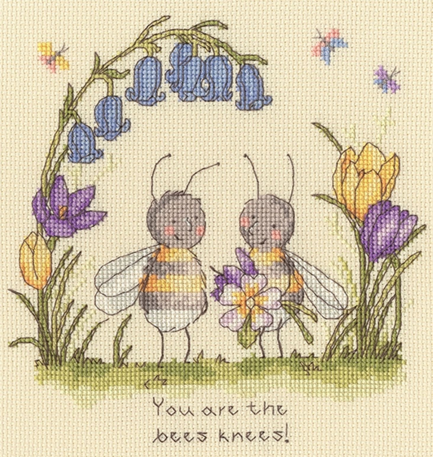 Bees Knees - Cross Stitch Kit, zoomed in. Select this picture to zoom back out.