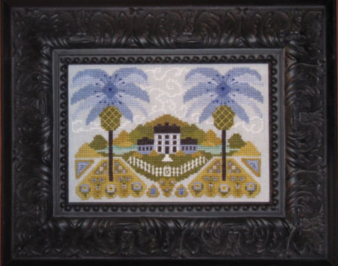 Blue Hawaiian Garden - Cross Stitch Pattern
