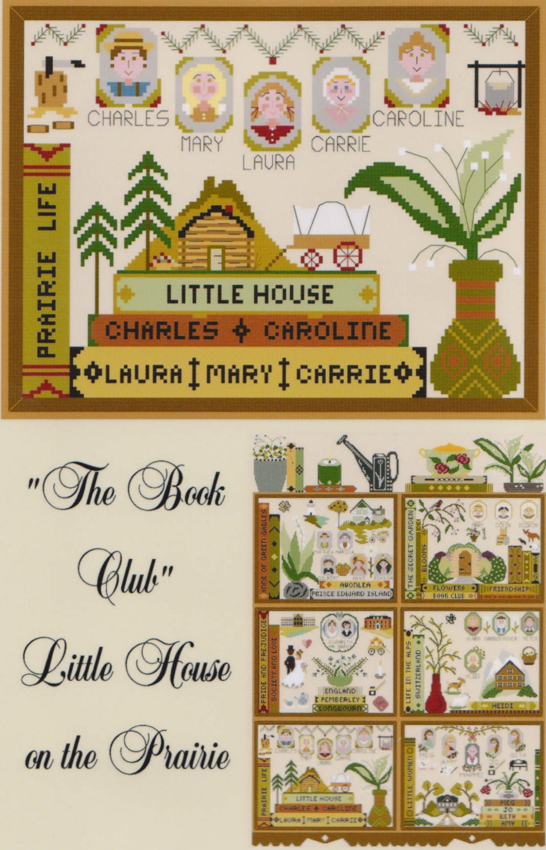 Book Club: Little House on the Prairie - Cross Stitch, zoomed in. Select this picture to zoom back out.