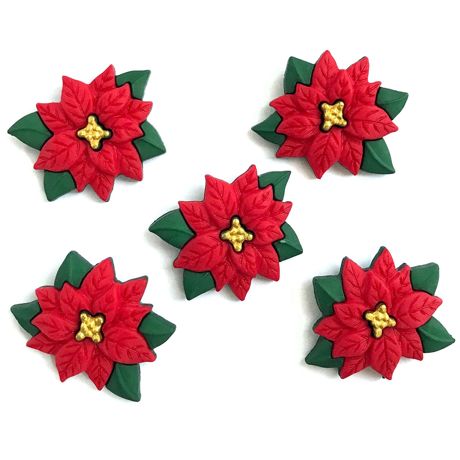Buttons Galore Theme Buttons - Poinsettia