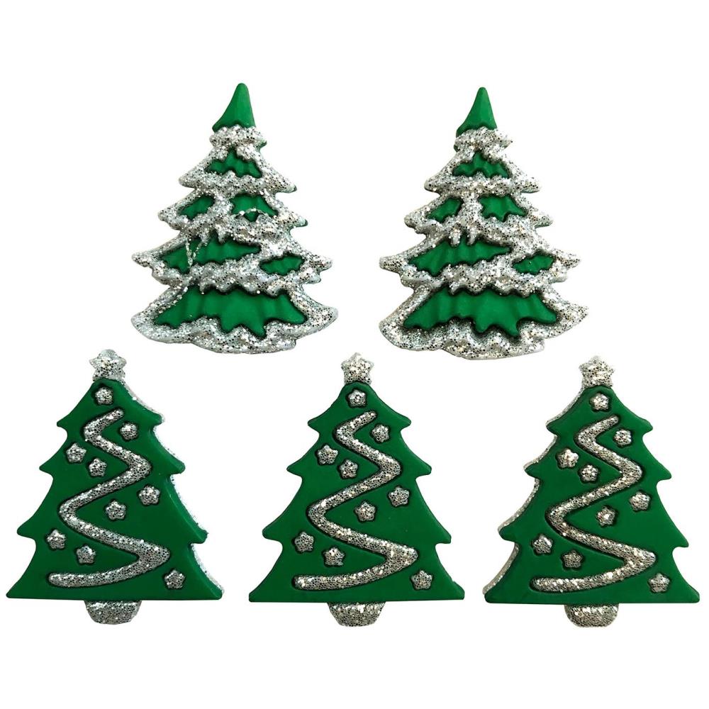 Glitter Christmas Trees - Button Theme Pack