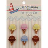 Fun In The Sun Buttons - Ice Cream Cones