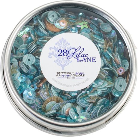 28 Lilac Lane Tin W/Sequins - Seaside Holiday