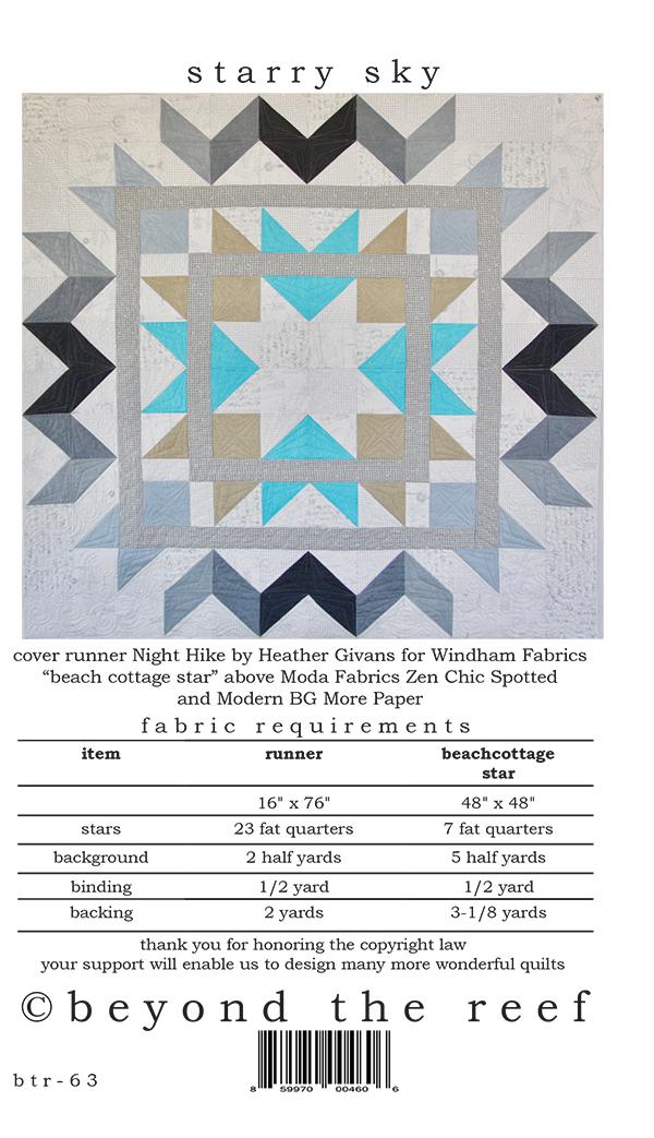 Starry Sky - Quilt Pattern, different perspective #1, zoomed in. Select this picture to zoom back out.