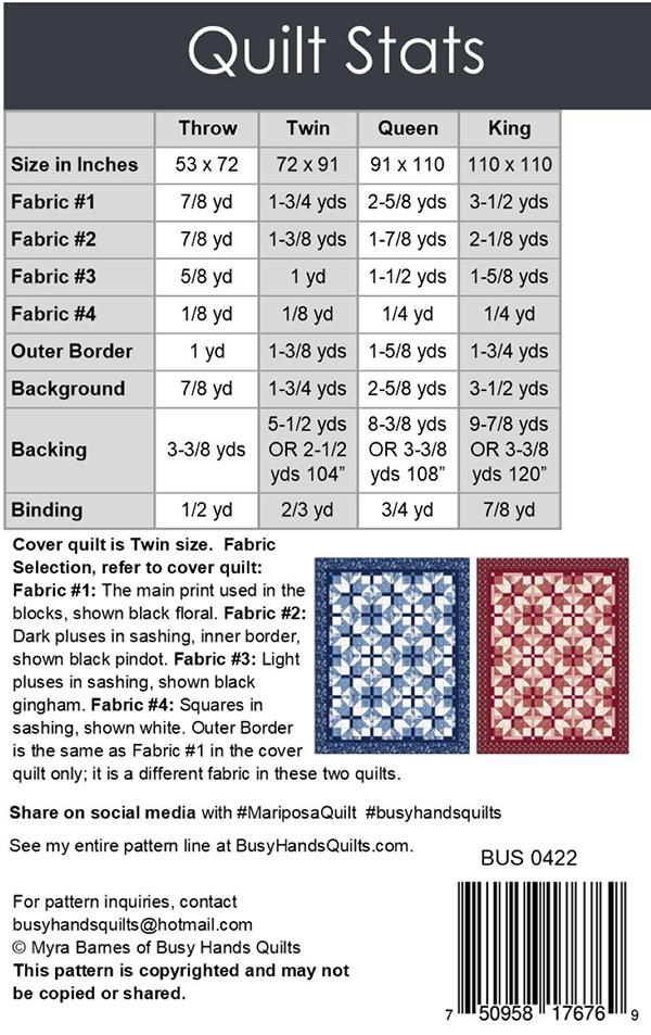 Mariposa - Quilt Pattern