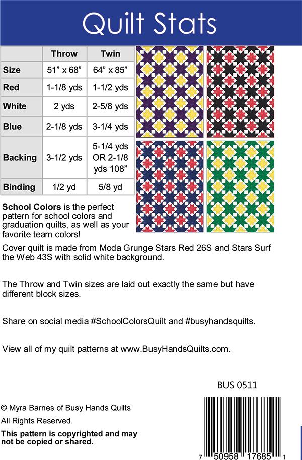 School Colors - Quilt Pattern