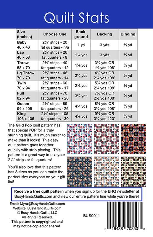 Grid Pop - Quilt Pattern