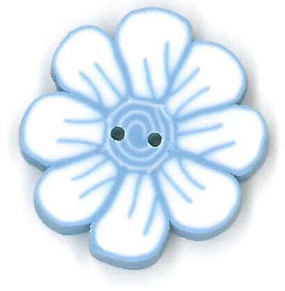 Small Daisy Blue & White - Button