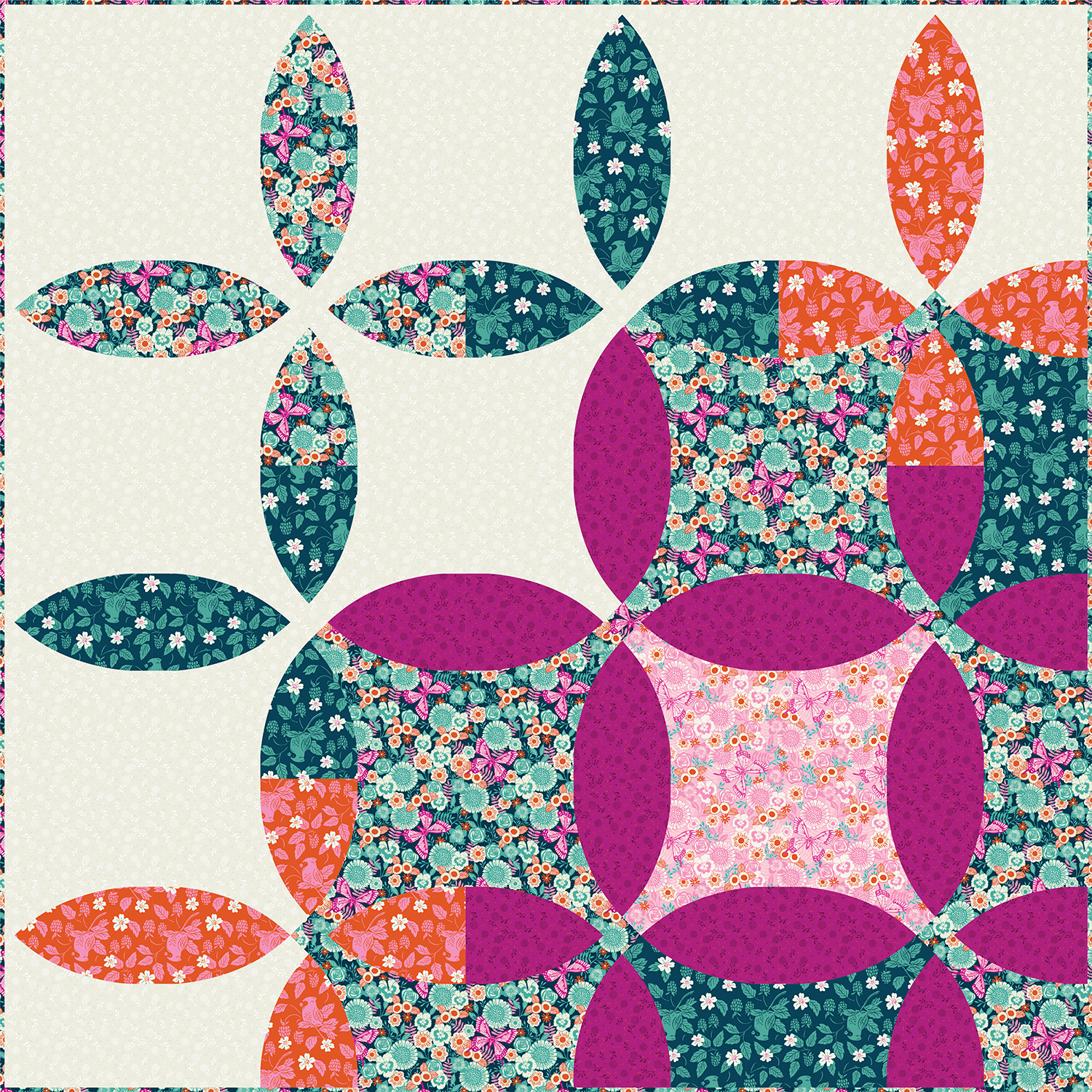 Backyard Tree Bark Flamingo - Quilt Fabric