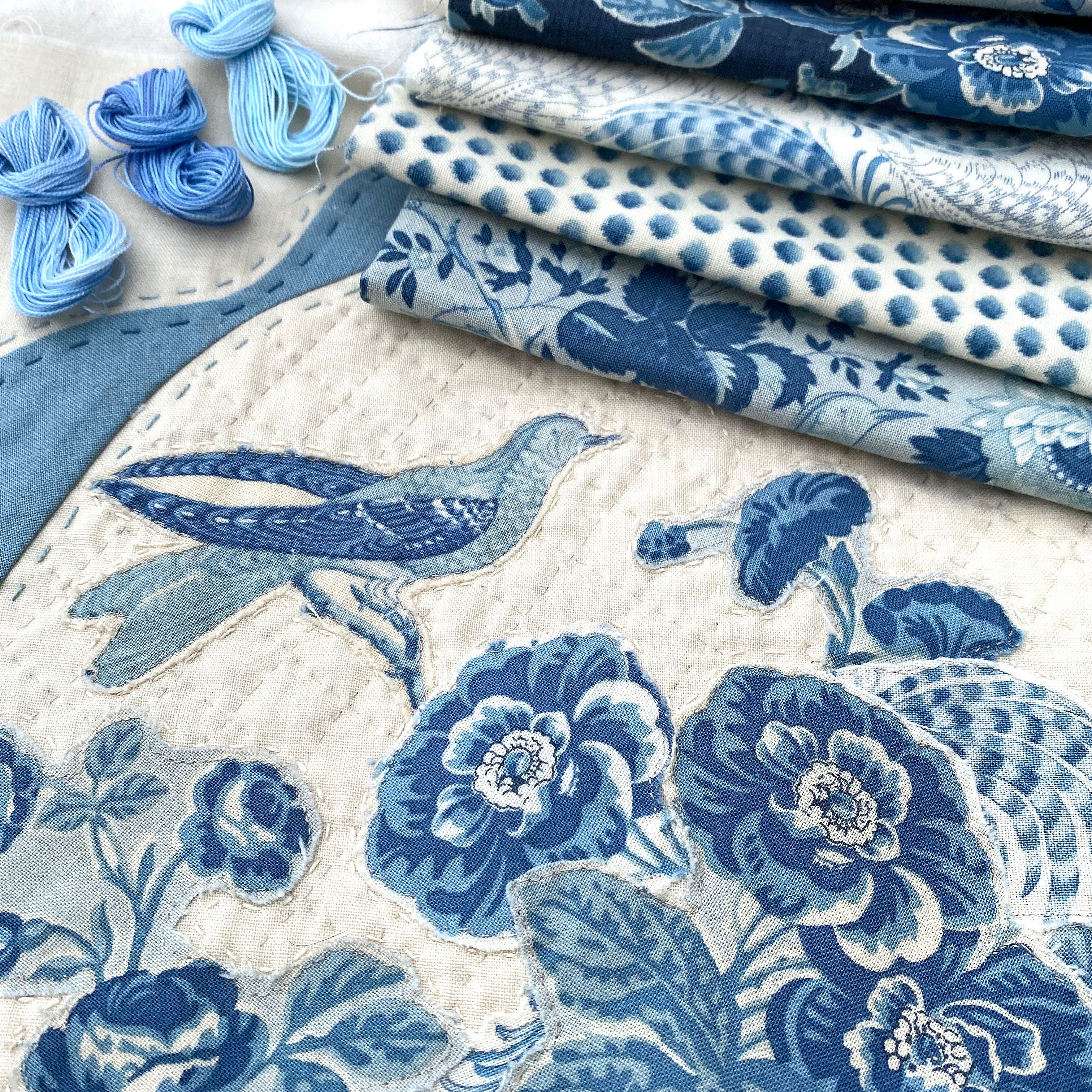Bleu De France Ciel Blue - Montespan Small Floral - Fabric