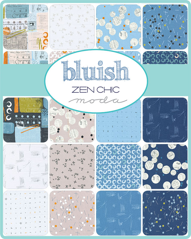 Bluish Stitches Blenders - Charcoal - Quilt Fabric