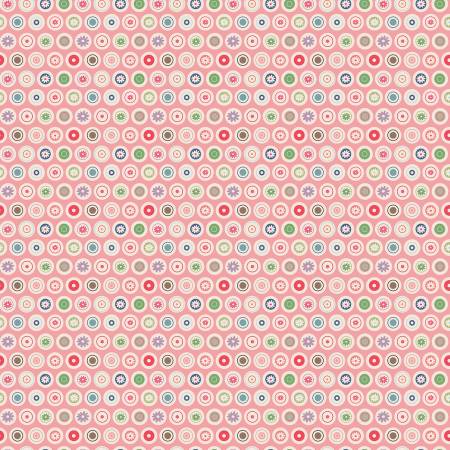 Bee Dots VaLene Coral - Quilt Fabric