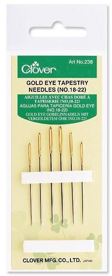 Clover Gold Eye Tapestry Needles Size 18/22