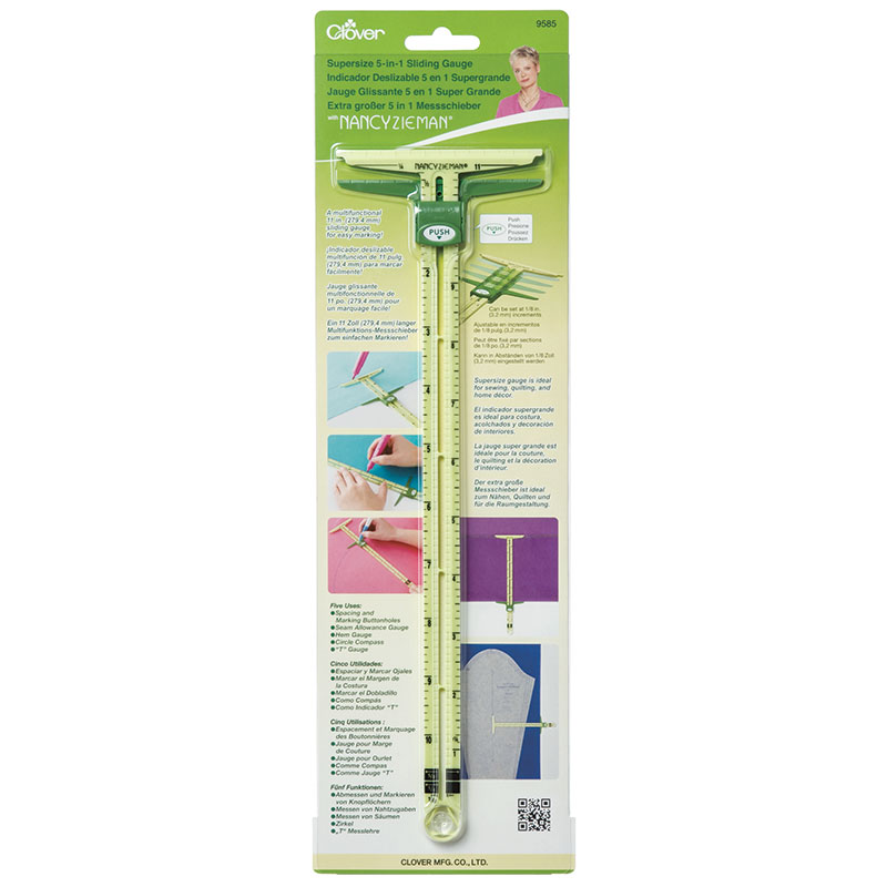 Supersize 5-in-1 Sliding Gauge - Quilting-Sewing Ruler