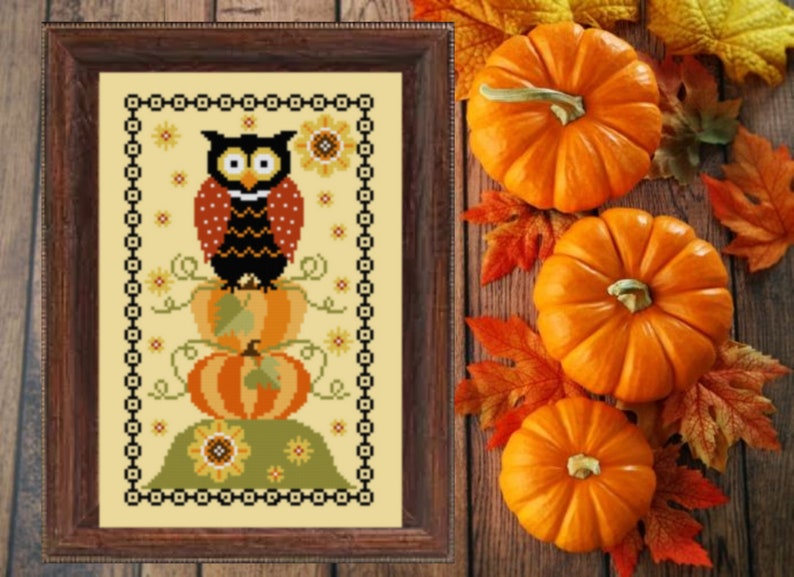 Pumpkin Owl - Cross Stitch Pattern