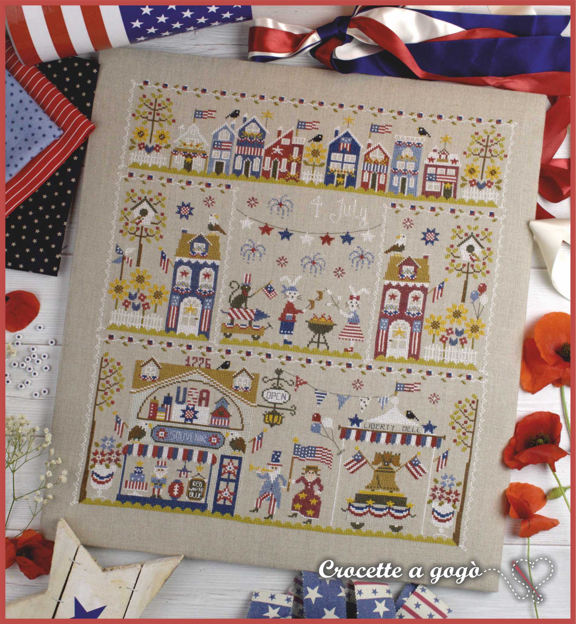 4th of July In The City - Cross Stitch Pattern