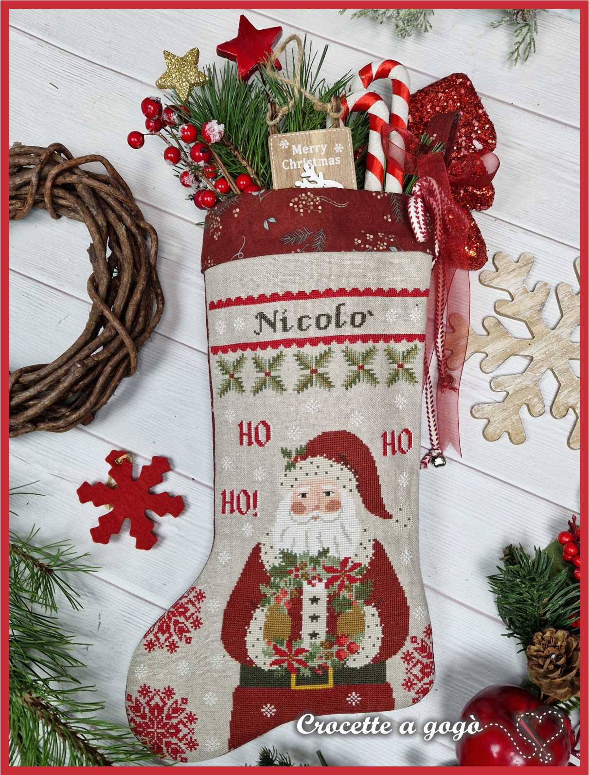 Ho Ho Ho Christmas Stocking 2024 - Cross Stitch Pattern