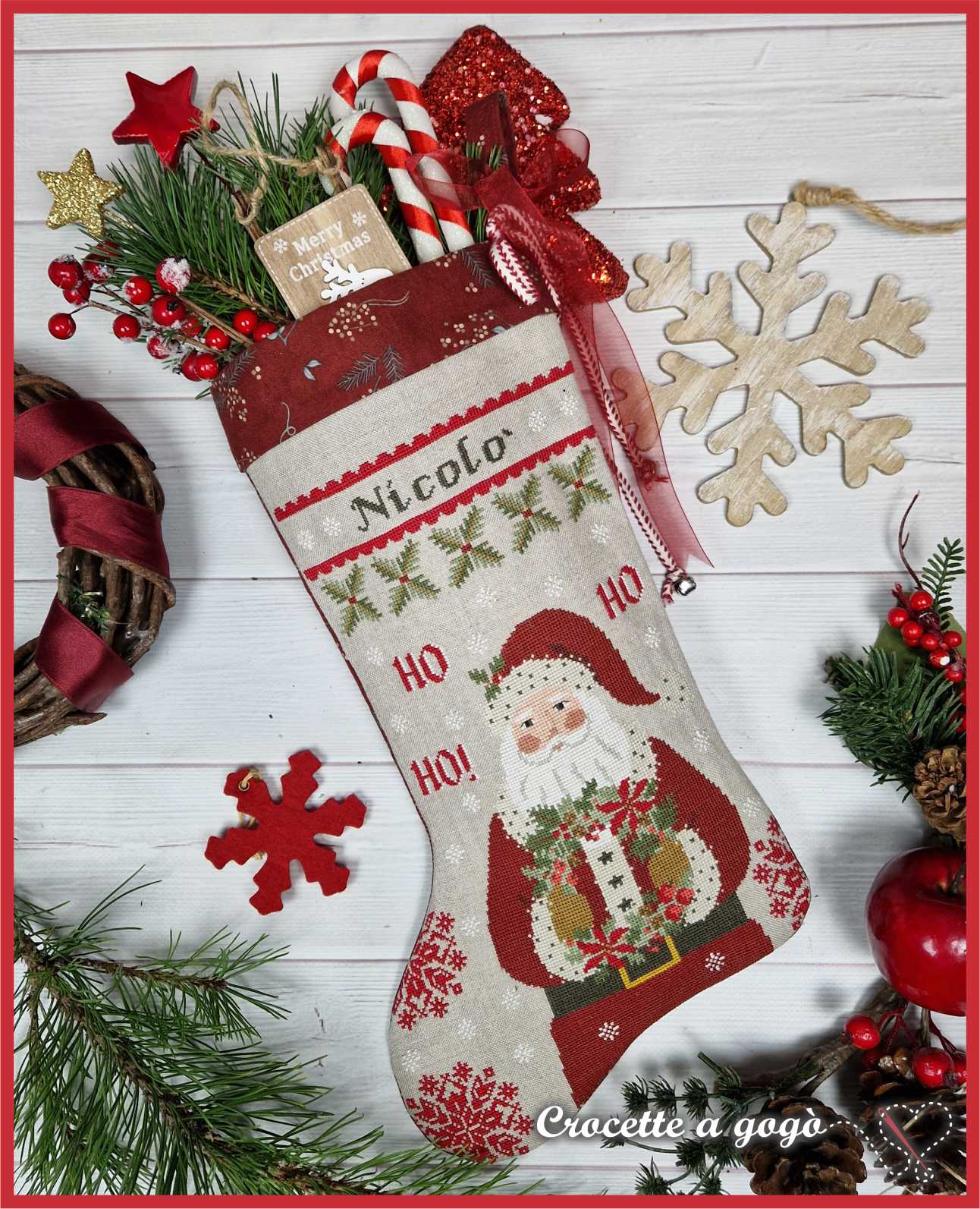 Ho Ho Ho Christmas Stocking 2024 - Cross Stitch Pattern