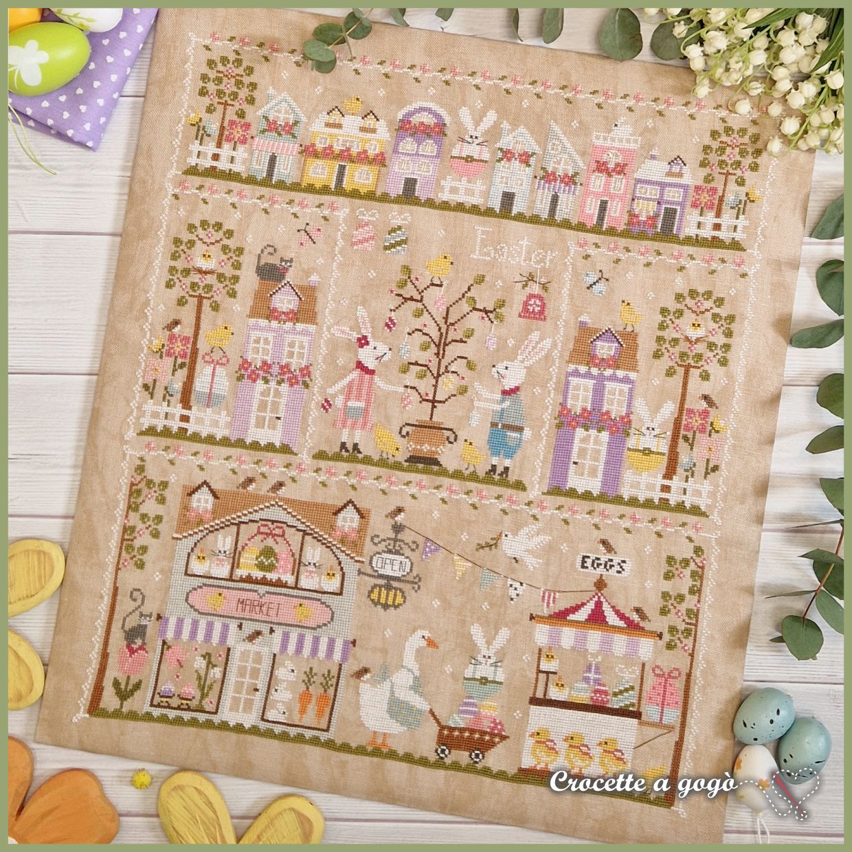 Pasqua In Citta - Easter Cross Stitch Pattern