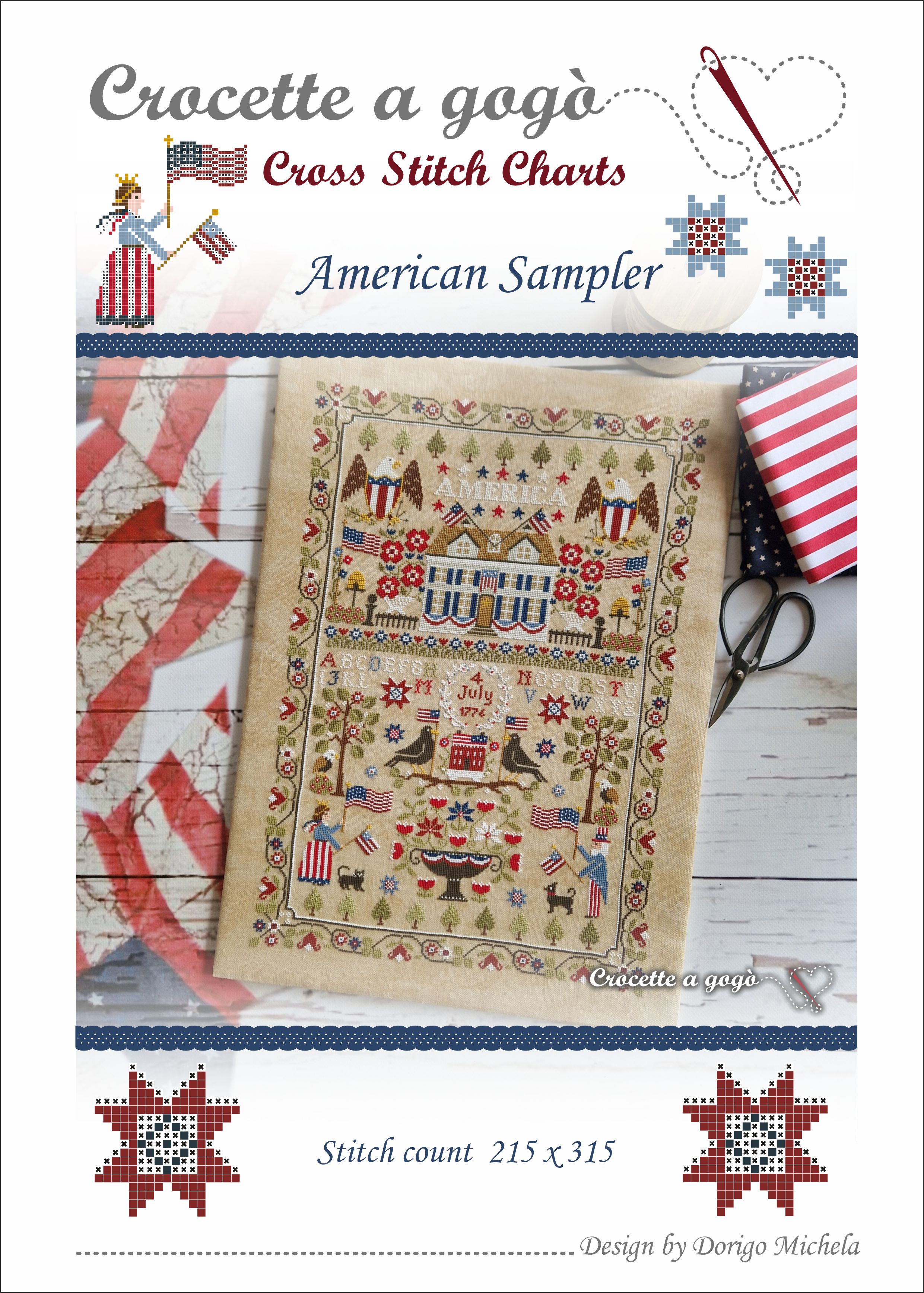 American Sampler - Patriotic Cross Stitch Pattern