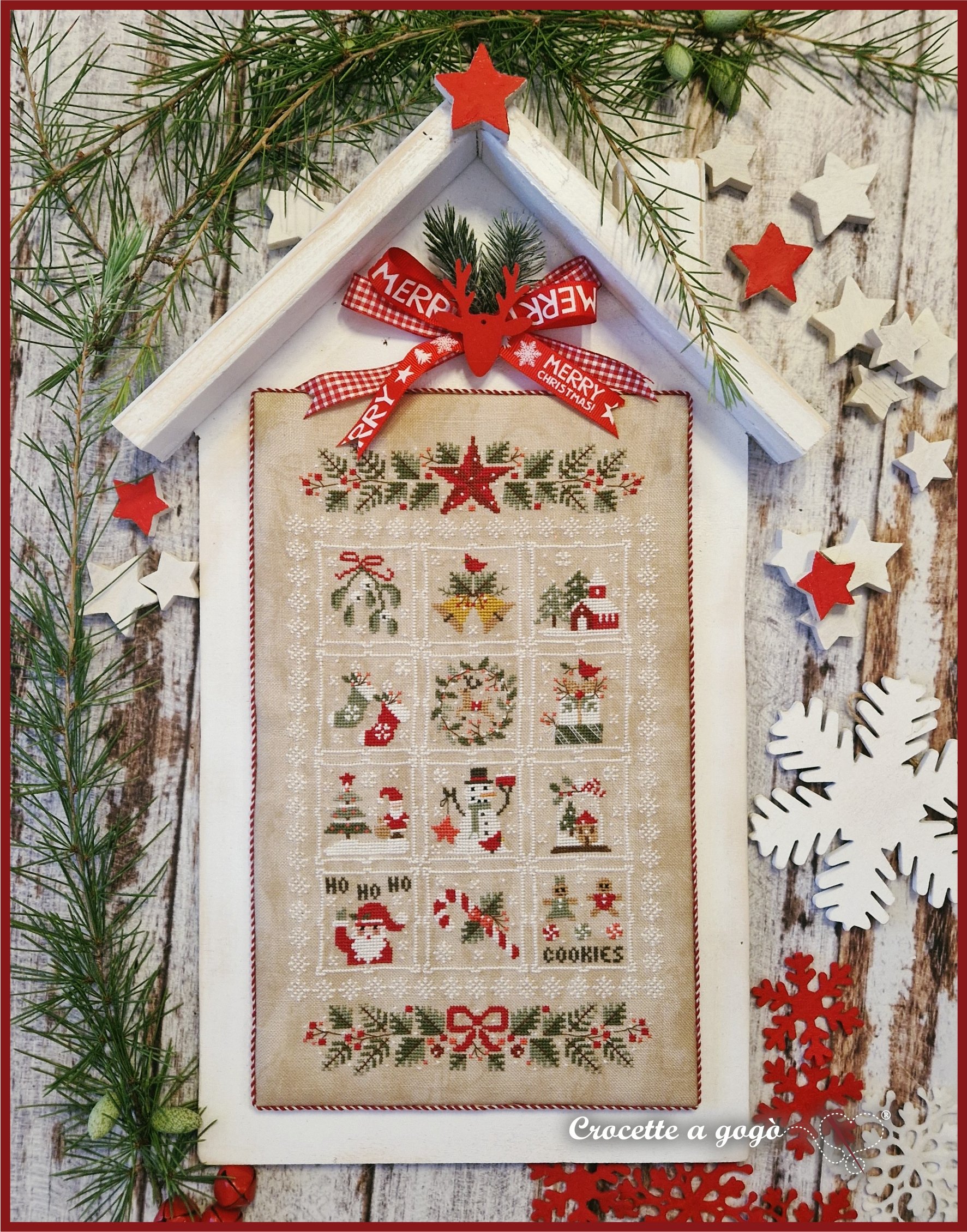Petite Christmas - Cross Stitch Pattern, zoomed in. Select this picture to zoom back out.