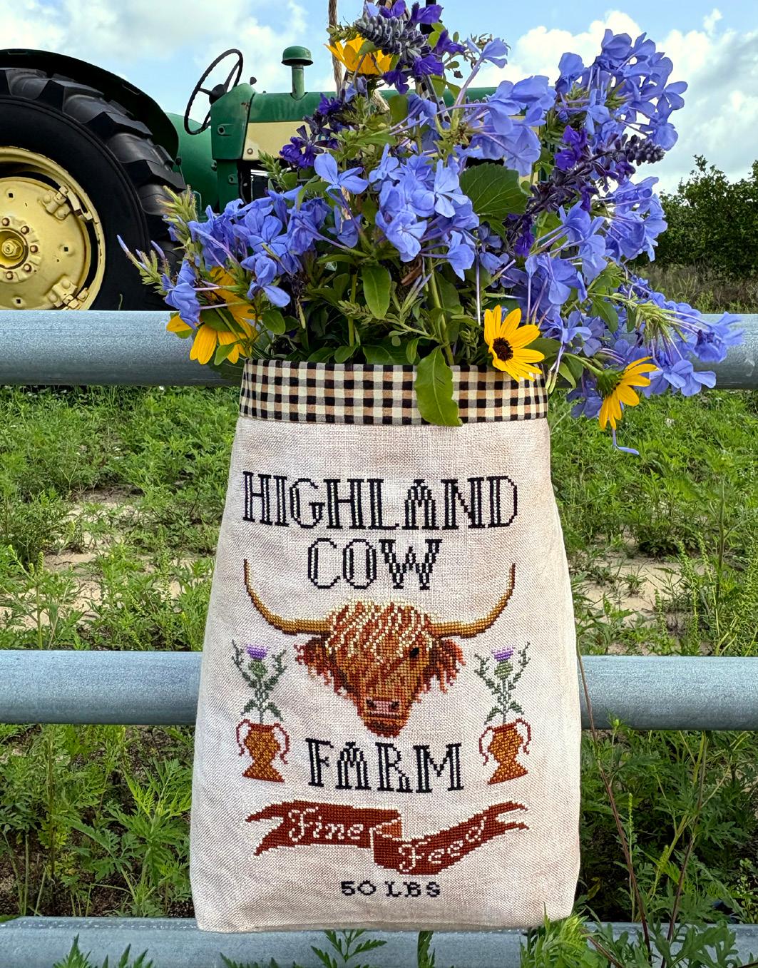 Highland Cow Feed Sack - Cross Stitch Pattern