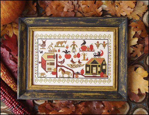 Pumpkin Farm - Cross Stitch Pattern, zoomed in. Select this picture to zoom back out.